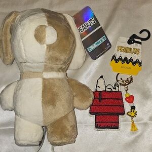 Peanuts Snoopy Remix’d Plush (8.5”),Keychain, Earring Set